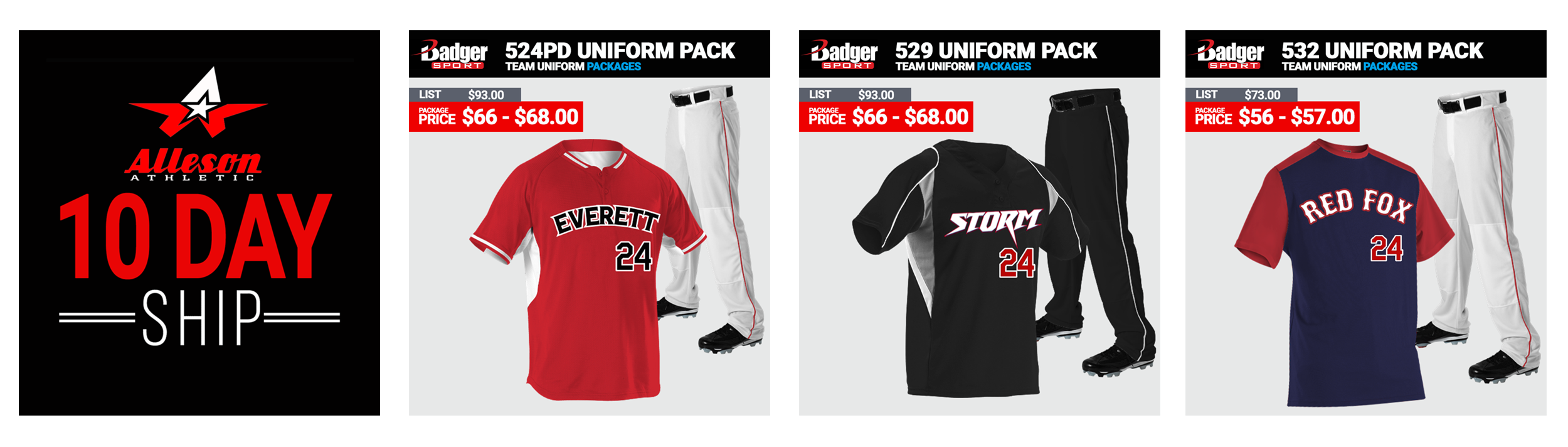 Alleson Baseball Uniform Packages